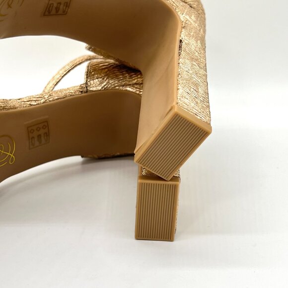 Chinese Laundry 10M‎ Asher Metallic Gold Platforms Heels Dress Sandals Shoes - Picture 11 of 14